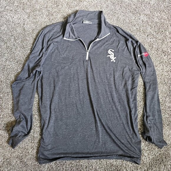 Coyote Chicago White Sox Quarter Zip SZ XL Gray Lightweight Collared Sweatshirt - Picture 1 of 7